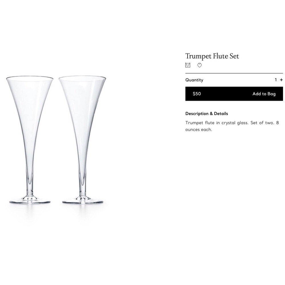 NEW TIFFANY & CO CHAMPAGNE FLUTES